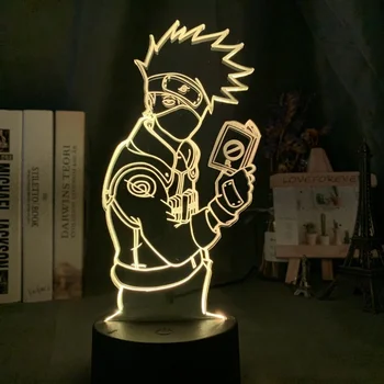 Naruto Kakashi Anime Periferice Biroul de Mână 3D Mică Lampă de Noapte de Dormit Noaptea Cuplu Noptiera Atmosferă de Lumină