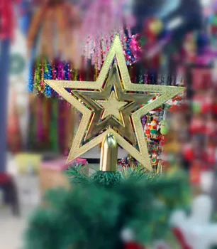 Plat Stele bradului de Aur Decor de Crăciun Sclipici Aur Decorare Pom de Crăciun pentru Petrecerea Acasă Decorare Stea Ornament