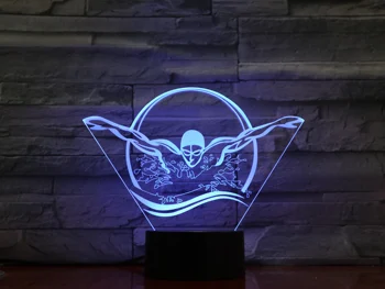 Înot Acrilice LED 3D lumina de Noapte USB 7 Culori Cu Telecomanda 3D Lampa Copil Creativ Sleepping Atmosfera Lampa cel Mai bun Jucărie Cadouri