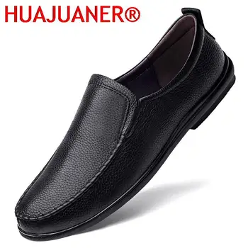Moda pentru bărbați Mocasini Negru de Lux Haimana Aluneca pe Formală de sex Masculin Pantofi Rochie de Mireasa Office Piele naturala Pantofi Barbati Casual Barbati
