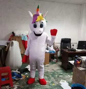Cosplay aur corn de unicorn personaj de Desene animate, Mascota costum Costum de Publicitate Ceremonia de Partid Rochie Fancy Animal recuzita de carnaval
