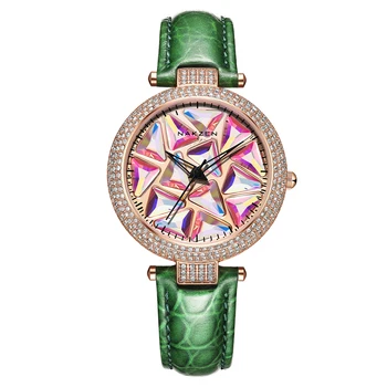 NAKZEN Moda Cristal de Lux Ceasuri Doamnelor din Piele de Moda Cuarț Ceasuri de mână de Brand de Top Diamond Pentru Femei Ceas Relogio Frum