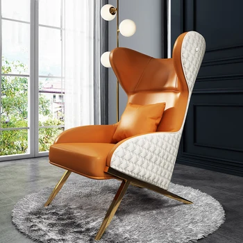 Nordic agrement singur scaun canapea roz living modern lounge cu fotolii scaune de Lux din oțel inoxidabil leneș scaun