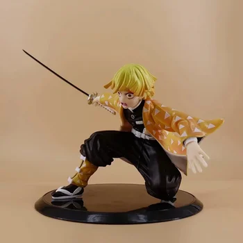 Anime Demon Slayer Kimetsu Nu Yaiba Agatsuma Zenitsu Dubla Fata PVC figurina de Colectie Model de Păpușă Jucărie 15cm
