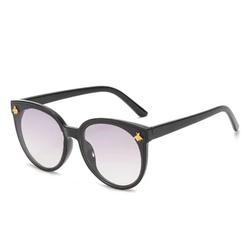 moda rotund Mic de albine ochelari de soare femei 2021 designer de brand negru, ceai verde, roz, ochelari de soare vintage oculos de sol feminino