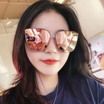 Moda Plastic Ochi de Pisica Femei Supradimensionat ochelari de Soare de Brand Designer de Epocă Retro Oglindă Ochelari de Soare pentru Femei UV400 Oculos