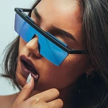 2020 Nou Supradimensionate bărbați Albastru ochelari de Soare pentru Femei Brand de Lux fără ramă Ochelari de Soare Pentru Femei Siamezi Moda Ochelari Pătrați
