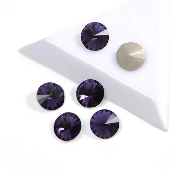YANRUO 1122 Violet Catifea de Culoare Rivoli Formă de Înaltă Calitate Strasuri de Cristal 3D Strălucitoare Piatră Manichiura Nail Art Decor