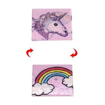 Rainbow Unicorn Inversă Sequin Coase Pe Patch-uri pentru haine Blana Pulover Brodat Schimba Culoarea Reversibil Patch Aplicatiile