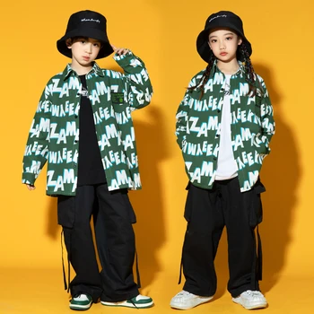 Kids Teen Arată Hainele De Hip-Hop Îmbrăcăminte Tricou De Imprimare Topuri Streetwear Largi Pantaloni De Marfă Pentru Fată Băiat De Jazz, Street Dance Costum