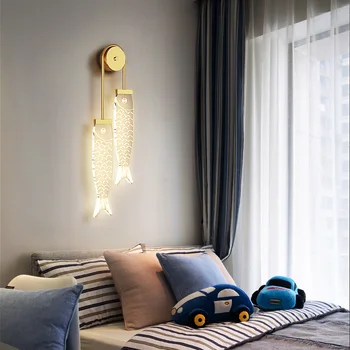 Acrilic de Cristal Lampă de Perete Pesti Cameră de zi în Stil Lampă de Perete Dormitor Lampă de Noptieră Nordic Creativitatea Decor de Perete Trei-Lumina de culoare