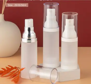 20ml mată airless sticlă mată corpul alb-argintiu pompa clar capac ser/lotiune/emulsie/fundației/esenta de ambalare produse cosmetice