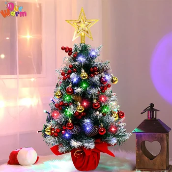 Aytai 24Inch Mini Pom de Crăciun Artificial Decor Interior Cu 50 LED-uri Lumini Șir 31 Buc Ornamente pentru Pomul de Craciun de Anul Nou
