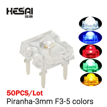 50PCS/Lot 3 MM F3 Piranha LED Alb Roșu Verde Albastru Galben de înaltă calitate LED-Diodă Emițătoare de Lumină 4pins Piranha LED-uri Super Luminoase