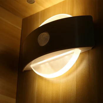Lumină de veghe Led cu Senzor de Mișcare Baterie sau USB Reîncărcabilă Lampă pentru dulap Dulap Dormitor, Camera de zi Intrarea rampei ce ducea spre Perete