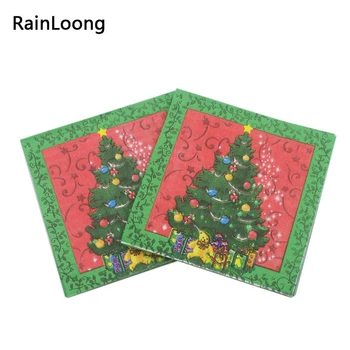 [RainLoong] Pom de Crăciun Tipărite Șervețel de Hârtie Festiva si Petrecere de Țesut Șervețel de Aprovizionare Decor de Hârtie pentru Decupaj 5packs 