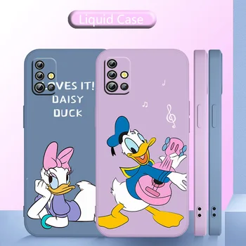 Donald Duck care iubește muzica Telefon Caz Lichid Frânghie Pentru OPPO Reno 7 6 SE Z Găsi X5 X3 X2 Neo Lite Pro Lux Silicon Funda Acoperi