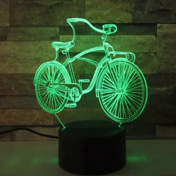 Biciclete 3D Lumina de Noapte În 7 Culori Schimbare de la Distanță Și Atingeți Comutatorul 3d Lampa Acrilice Lumina Vizuale Noutate Luminaria Led Lumina de Noapte