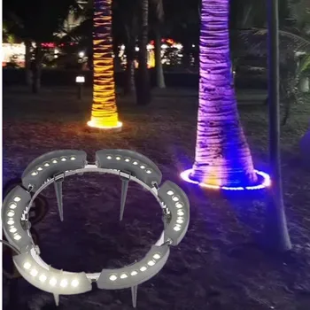 Pline de culoare RGB Copac de Lumină Peisaj de Iluminat Proiect de Lumină Lampă în aer liber după Crăciun Lumini Pilon Lampa lumina Reflectoarelor Grădină Iluminat cu LED-uri