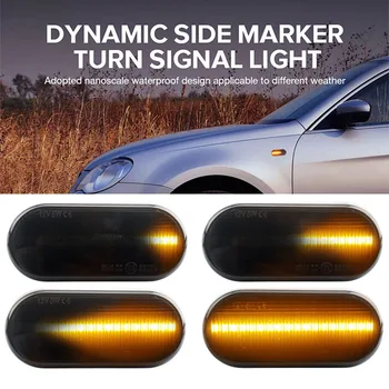 Lumina de Semnalizare Partea de Fender Lampă de poziție Dinamic Amber LED-uri Fender Marker Indicator luminos Lentile de Fum pentru VW Bora Golf 3 4