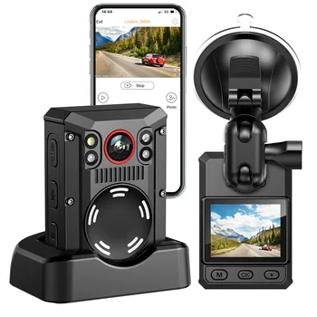 Mini Camera WiFi 4K GPS 64G Dash Cam Baterie de 3500mAh de Securitate Bodaycam Mici camere Video de 11 Ore DVR Înregistrare Video Impermeabil
