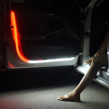 2 buc Ușă de Mașină de Avertizare LED-uri Deco Lumina de bun venit Benzi Anti Coliziune din Spate Automotivo Iluminat Decor de Siguranță Lampa de Avertizare
