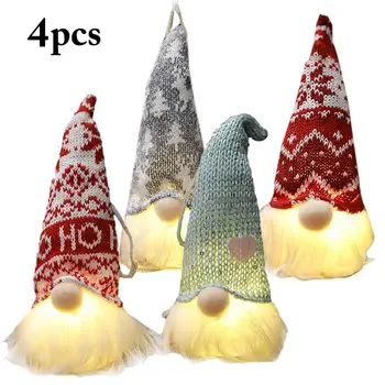 4buc LED Lumina Strălucire Gnome Crăciun fără Chip de Păpușă Decoratiuni Pentru Casa Craciun Ornament de Crăciun Navidad Natal Noi Anul 2022