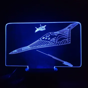 Avioane de luptă 3D Lampa de la Distanță Comutator Tactil Iluzia 3D LED Lumina de Noapte 7 Lumini de Culoare Avion de Aer de Masă Lampara Lampa