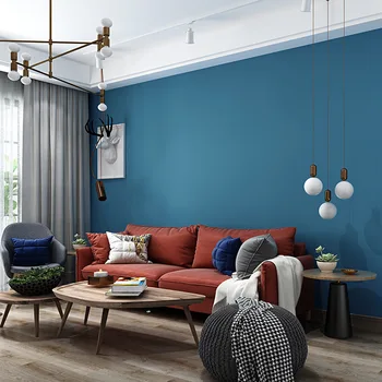 Albastru închis albastru indigo solid pigment tapet modern, simplu Nordic dormitor living fundal caracteristici