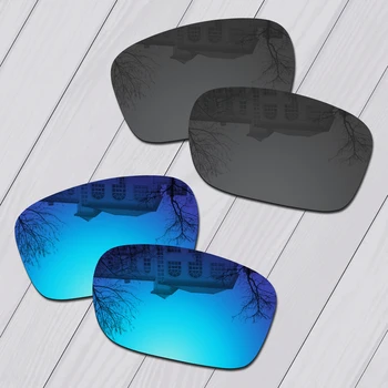 E. O. S 2 Perechi Black & Blue Ice Polarizat Lentile de Înlocuire pentru Oakley Badman OO6020 ochelari de Soare