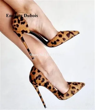 Sexy Leopard Pompe de piele de Căprioară Sandi Dubois mai Noi Subliniat Toe Cut-out Toc Stiletto Imprimate Dress Pantofi Slip-on Tocuri de Partid