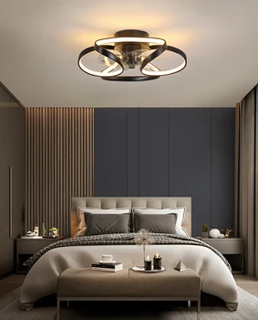 Nordic dormitor cu led-uri lumini decorative, de interior, candelabre, 45 cm, 55 cm, sala de mese ventilator de tavan cu lumini și control de la distanță