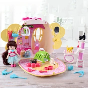 Princess Castle casă de joacă jucărie set papusa drăguț cadou de ziua Printesa Casa geantă de mână sac