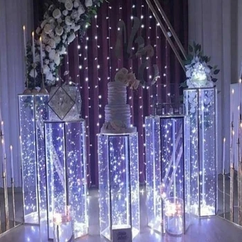 5pcs/set) Nici o lumină, inclusiv de vânzare fierbinte display-ul alb de metal rotund nunta fundal etapa stand yudao638