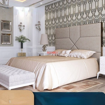 Rapid și lent mobilier Italian de lux din piele pat Post-modern, simplu, dormitor matrimonial pat de nuntă pat dublu villa