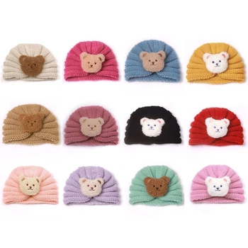 Cald iarna Copii Tricotate Pălărie pentru Fete Baieti Urs Drăguț Decor Infant Toddler Girls Palaria Fata de Toamna Beanie