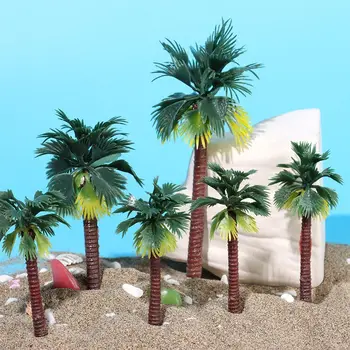 Nisip de Masă în Miniatură Plante Peisaj model de nucă de Cocos Palmier de Plastic Bonsai Ambarcațiuni Micro Peisaj Ghivece model