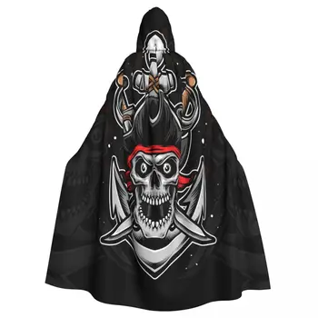 Unisex pentru Adulti Craniu Pirat Cu Sabie Și Ancora Mantie cu Glugă Mult Cosplay Costum de Vrăjitoare