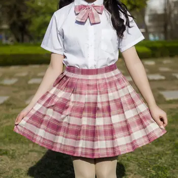 Vara JK Femei Fuste Carouri Harajuku Înaltă Waisted Kawaii Fusta Plisata Japonez Stil de Colegiu Fete Dulci Carouri Fuste Mini y2k