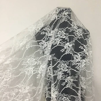 GLace 1,5 m/Lot pe alb moale plasă de broderie genelor dantelă tesatura de cusut pentru femei fusta rochie de nunta de decorare TX1480