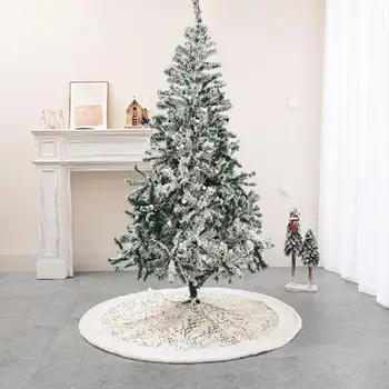 Pomul de crăciun Fusta 122cm Pom de Crăciun Picior Covor Copac Fusta Mat Sub Pomul de Crăciun Decoratiuni Pentru Casa Ramură de Flori