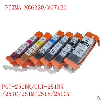 6 cerneala PGI-250BK CLI-251BK C M Y GY 6 culori compatibil cartuș de cerneală pentru canon PIXMA MG6320 MG7120 MG7520 IP8720 printer