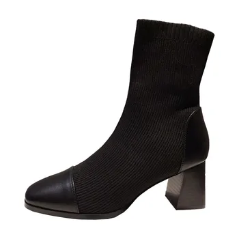 Doamnelor cizme glezna set pe femei șosete cizme stiletto cu tocuri de moda pentru femei cizme scurte femei, pantofi, ghete 2021