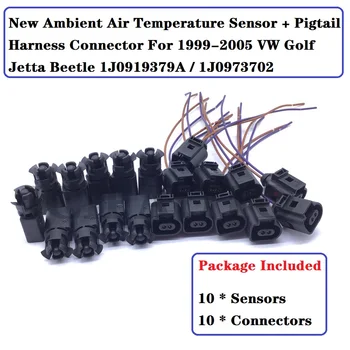 10 * Nou Senzor Temperatură Aer Ambiant + Coadă Fasciculului de cabluri Plug Pentru 99-05 VW Golf Jetta Beetle 1J0919379A / 1J0973702