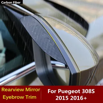 Masina Fibra de Carbon Oglinda Retrovizoare Acopere Stick Trim Cadru Lampa Scut Spranceana Accesorii Auto Pentru Peugeot 308S 2015-2016+
