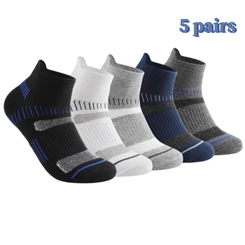 5Pairs de Înaltă Calitate, de Oameni care Rulează în aer liber Glezna Șosete de Bumbac Respirabil Sport Sosete Casual sport Subțire Tăiat Scurt Ciorap Plus Dimensiune