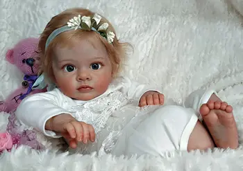 22 Inch Bebe Renăscut Tutti Papusa muñecas renăscut reales para ninas bebes renăscut de silicon real muñecas para ninas