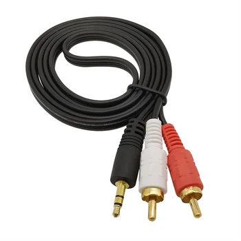 1buc 3.5 mm Plug de sex Masculin la Dublu 2x RCA Male Plug Splitter Cablu Audio Stereo Conector de 3,5 la RCA Aux Lungime 150cm