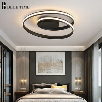 Moderne, CONDUSE de Plafon Lumina pentru Camera de zi Dormitor Sufragerie Bucatarie Lumină Lampă de Plafon Acasă Interioară corp de Iluminat Alb-Negru