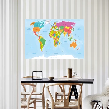 Harta Lumii În franceză 225*150cm Non-țesute Pânză de Pictură cu Politică de Distribuție Postere si Printuri de Arta de Perete Imagini